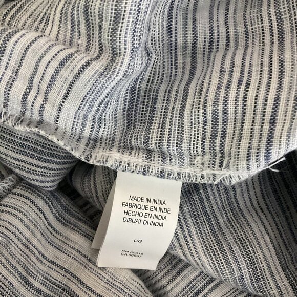 New!! Lucky Brand Large button-down pocket cold shoulder linen dress ruffle midi - Picture 10 of 14